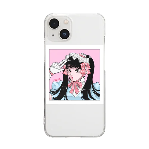 ツインテメイドはん Clear Smartphone Case