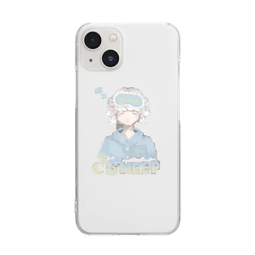 眠すぎ注意 Clear Smartphone Case