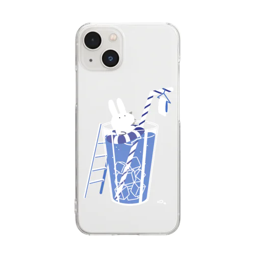 コップの海のうさぎ Clear Smartphone Case