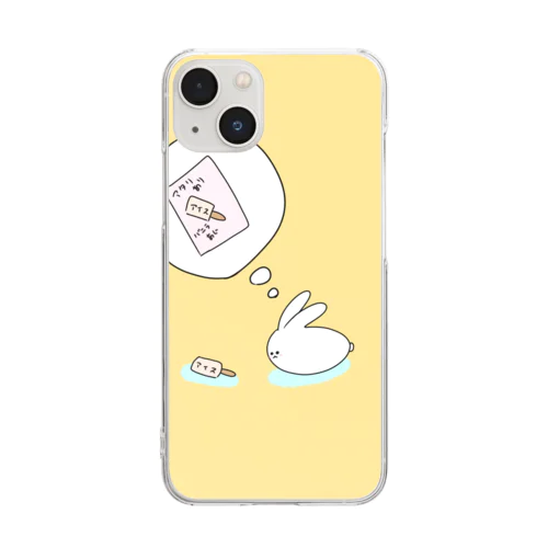 うさぎのアイス Clear Smartphone Case