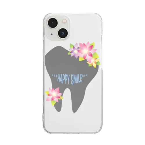 HAPPY SMILE グレーversion Clear Smartphone Case