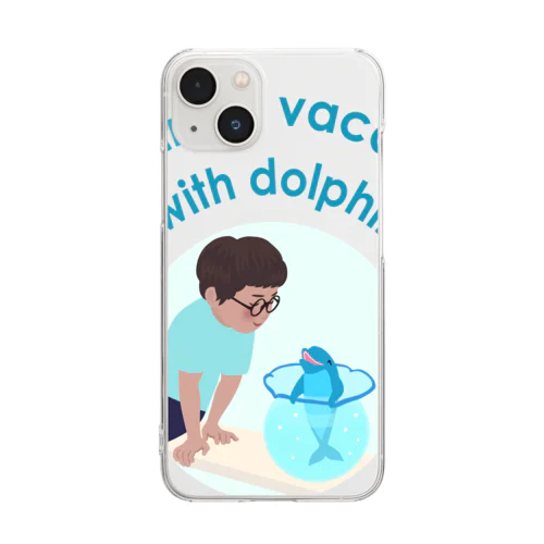 イルカといた夏休み(ロゴタイプ) Clear Smartphone Case