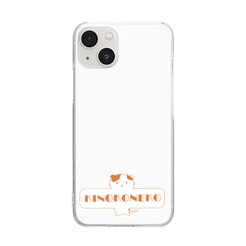 【保護猫支援】KinokoNekoスマホケース Clear Smartphone Case