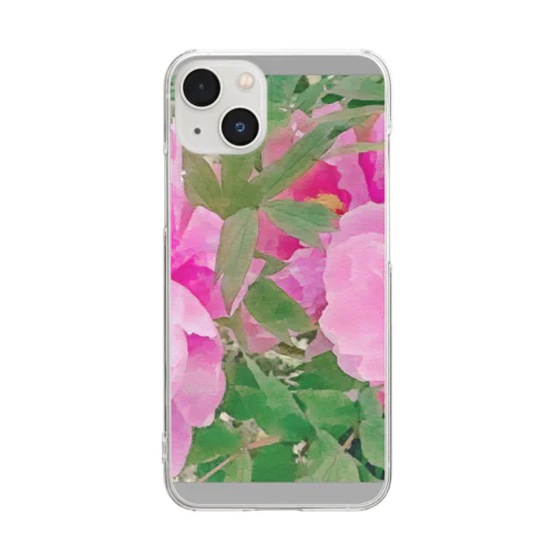 牡丹の花 Clear Smartphone Case