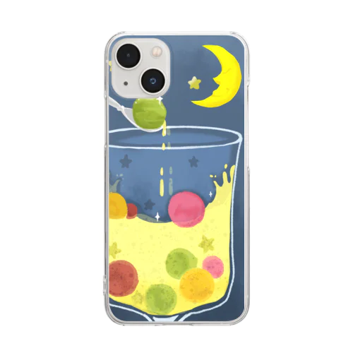 三日月と夜のフルーツポンチ Clear Smartphone Case