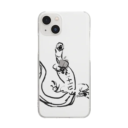 【黒】ヘソ天オオトカゲ / HESOTEN VARANUS Clear Smartphone Case