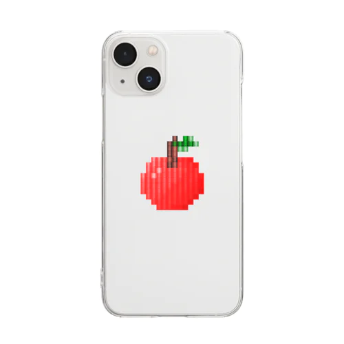 りんごの刺繍風イラスト Clear Smartphone Case