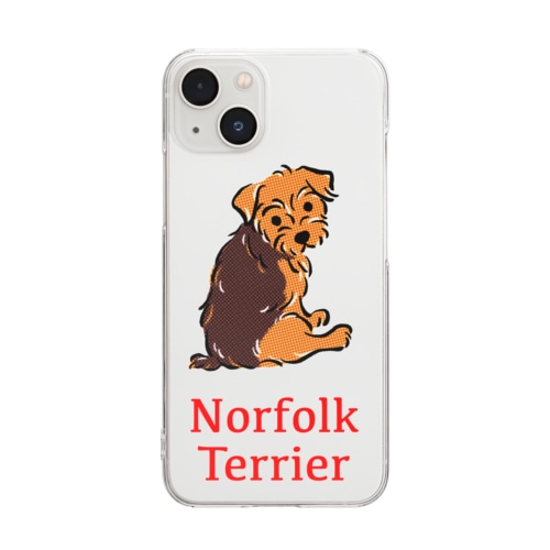 ふりむき犬（ドット）ブラタン Clear Smartphone Case