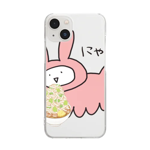 ラーメンねこ Clear Smartphone Case