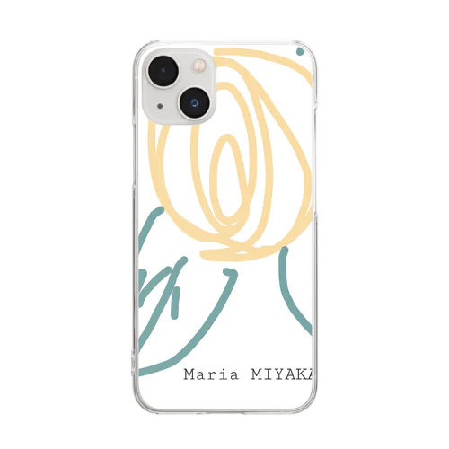 Yellow ROSE シリーズ Clear Smartphone Case