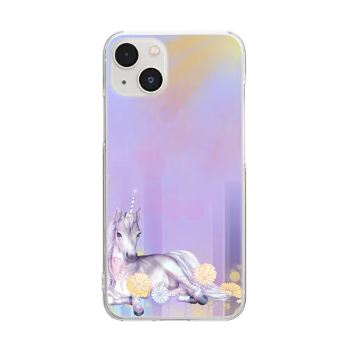 ゆにこーん(紫) Clear Smartphone Case