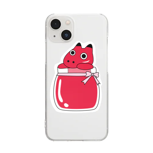 赤べこinイチゴジャム Clear Smartphone Case