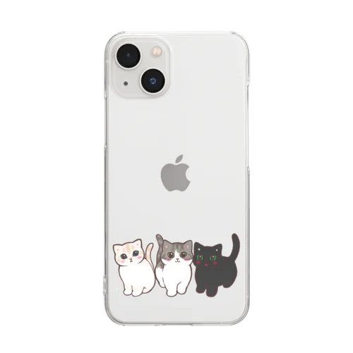 たま農園の猫たち Clear Smartphone Case