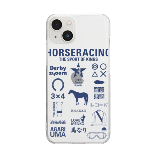 HORSERACING GRAPHICS 紺 Clear Smartphone Case