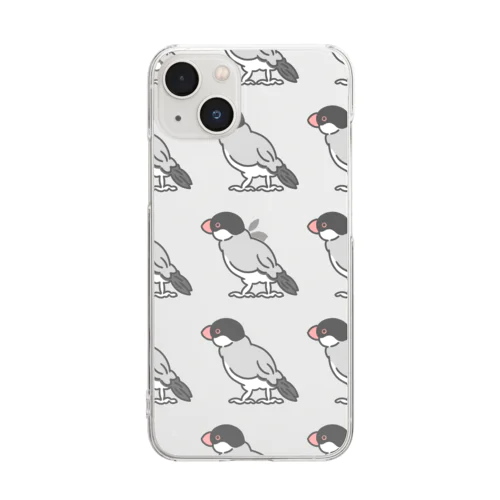 文鳥のすずあおくん Clear Smartphone Case