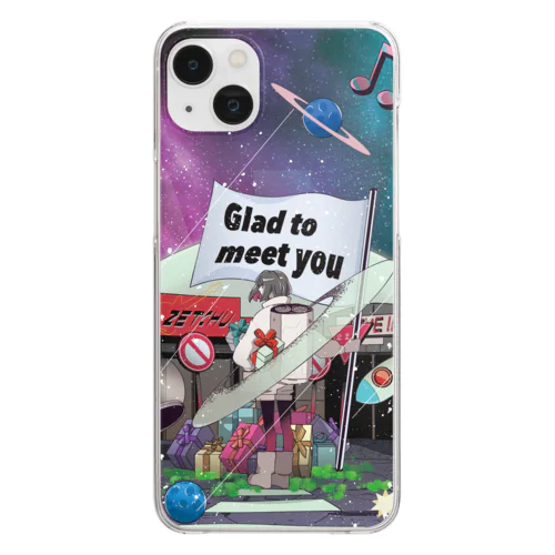 Glad to meet you スマートフォンケース Clear Smartphone Case