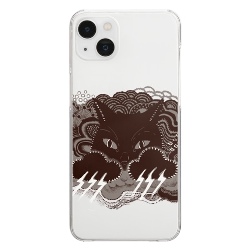 爪が稲妻　灰色 Clear Smartphone Case