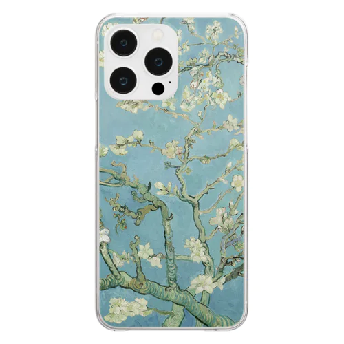 005-005　ゴッホ　『花咲くアーモンドの木の枝』　クリア　スマホケース　iPhone 14ProMax/14Plus/13ProMax/12ProMax/11ProMax専用デザイン　CC5-2 クリアスマホケース