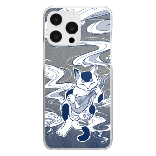 猫琵琶法師 Clear Smartphone Case