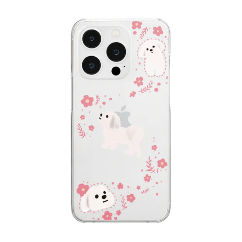 まがおないぬ　スマホケース｜Pink Clear Smartphone Case