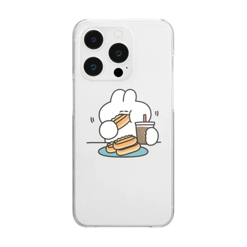 ホットドックとうさちゃん Clear Smartphone Case