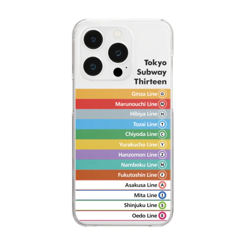 鉄道 iPhoneケース Tokyo Subway Thirteen Clear Smartphone Case