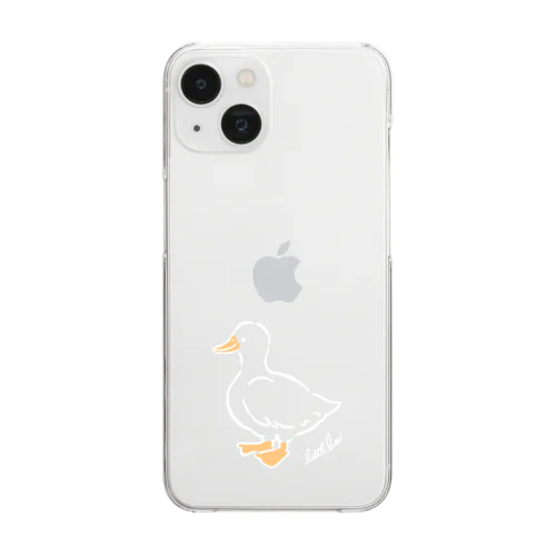 白ライン アヒル あひる ダック duck Clear Smartphone Case