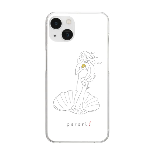 名画 × スイーツ（ヴィーナスの誕生） Clear Smartphone Case