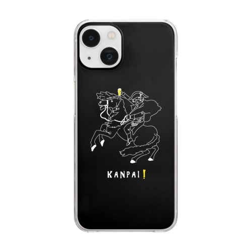偉人 × BEER（ナポレオン）黒背景 Clear Smartphone Case