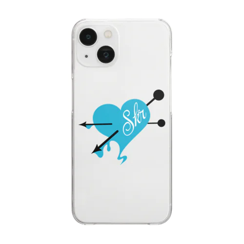 II HEART【BLUE】 Clear Smartphone Case