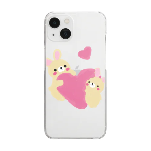 かわいいうさちゃん Clear Smartphone Case