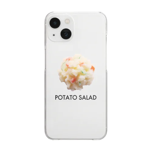 ポテトサラダ（POTATO SALAD／黒文字） クリアスマホケース