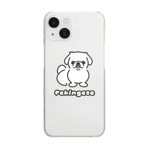 ペキニーズ・ホワイト（サマーカット）（全身） Clear Smartphone Case