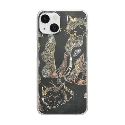 カケアミ三毛猫 Clear Smartphone Case