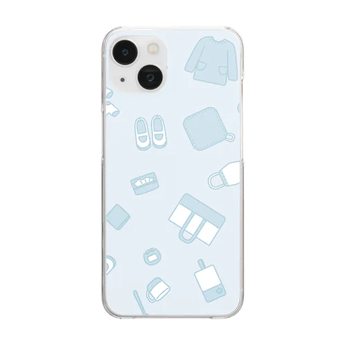 園の生活　BLUE Clear Smartphone Case