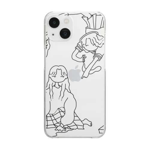 受胎告知白黒 Clear Smartphone Case