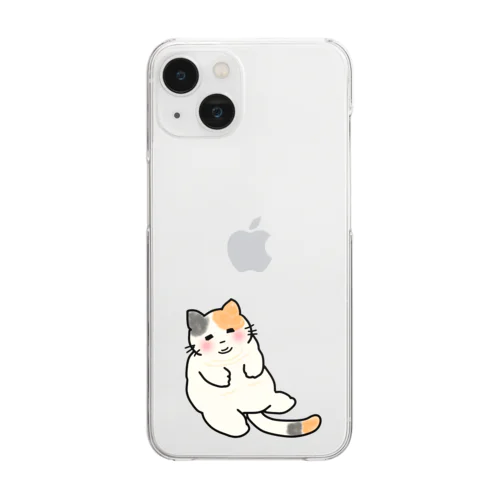 もちもちほっぺのねこ Clear Smartphone Case