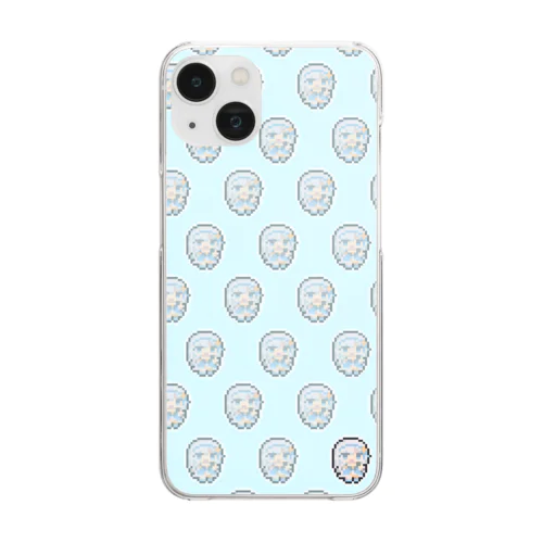 いわえびさんドット絵並べ水色バージョン Clear Smartphone Case