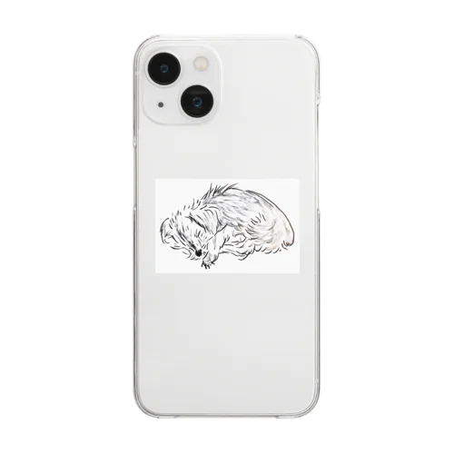 寝てるヨークシャー・テリア Clear Smartphone Case