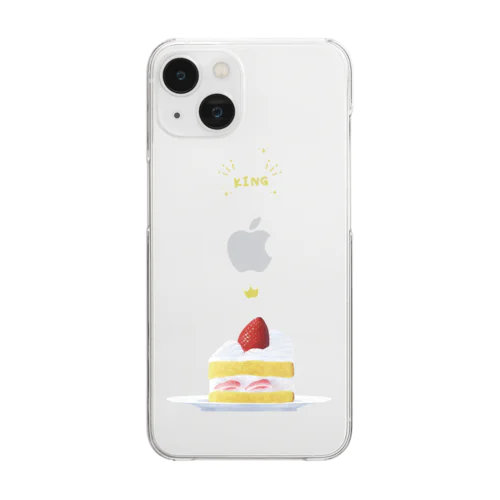 ケーキの王様（KINGの文字入り） Clear Smartphone Case