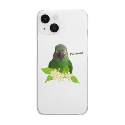 シモフリインコはここだよ！ Clear Smartphone Case