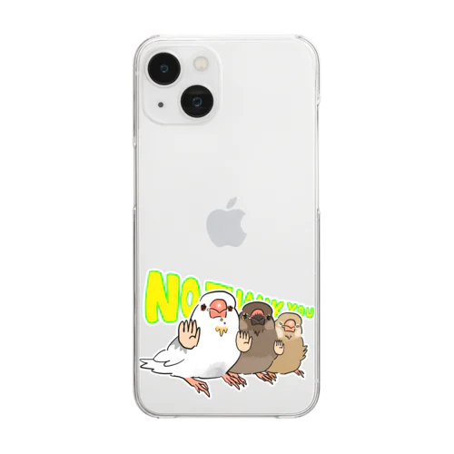 NOTHANKYOU!!!文鳥 Clear Smartphone Case