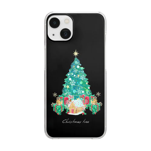 クリスマス18 ブラック Clear Smartphone Case