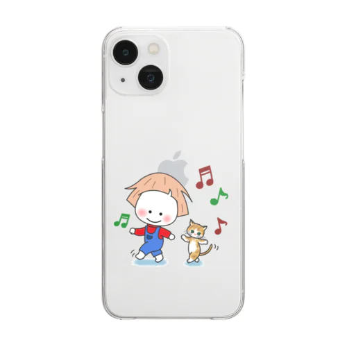 しろまる子ちゃんとニャン君 Clear Smartphone Case