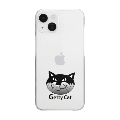 ネコのゲッティ/Getty Cat Clear Smartphone Case