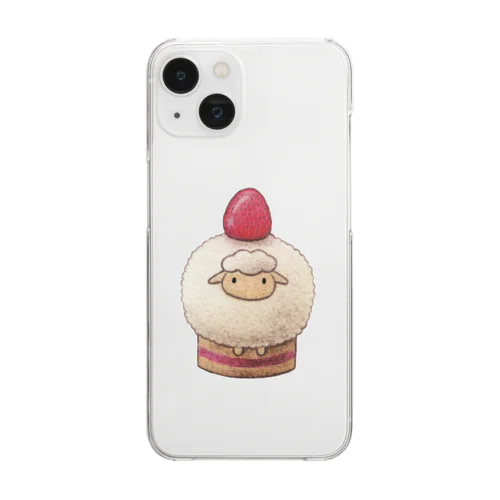 ショートケーキひつじ Clear Smartphone Case