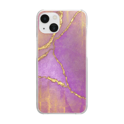 Sarah Designs Signature - Pink n Gold Drops Clear Smartphone Case