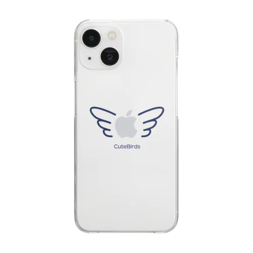 Cute Birds　羽ブルー Clear Smartphone Case