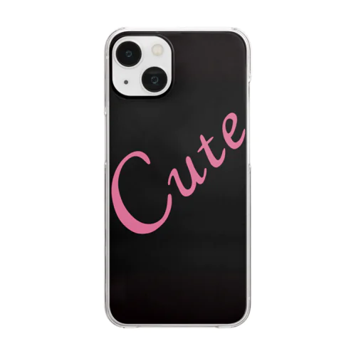 Cute Birds ブラックピンク携帯ケース Clear Smartphone Case