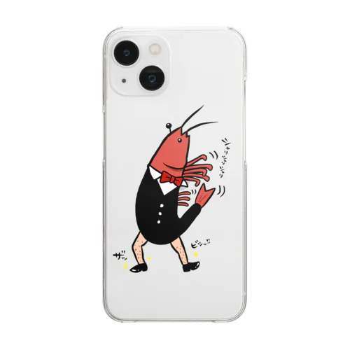 シャリシャリエビ紳士 Clear Smartphone Case